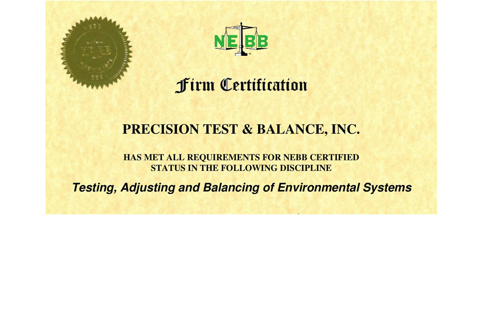 Precision TaB NEBB Testing Adjusting Balancing